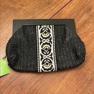Vera Bradley Black and Yellow Patterned Clutch